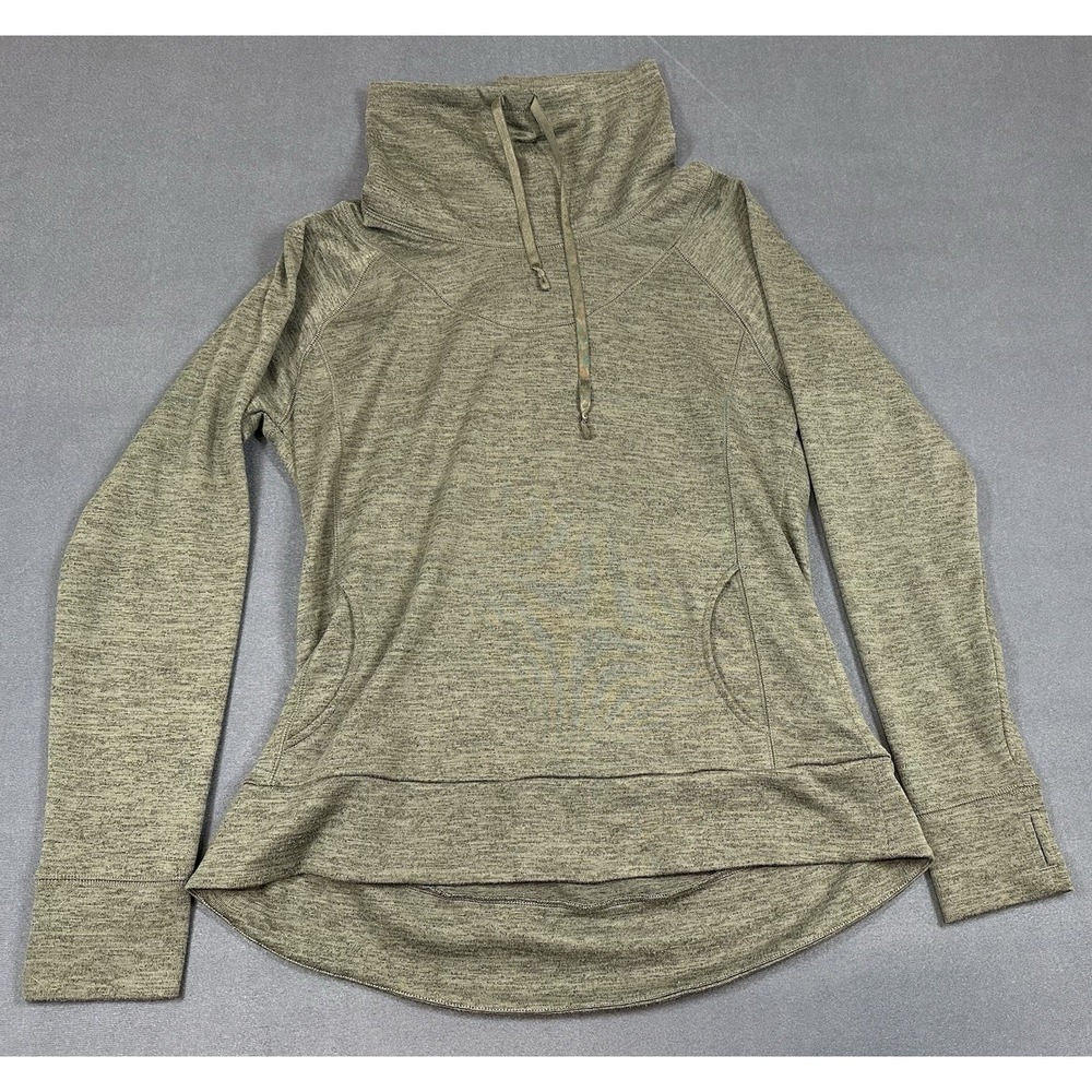 Kuhl Hoodie Pullover Womens Size Large Green Cowl Funnel Neck Thumbholes